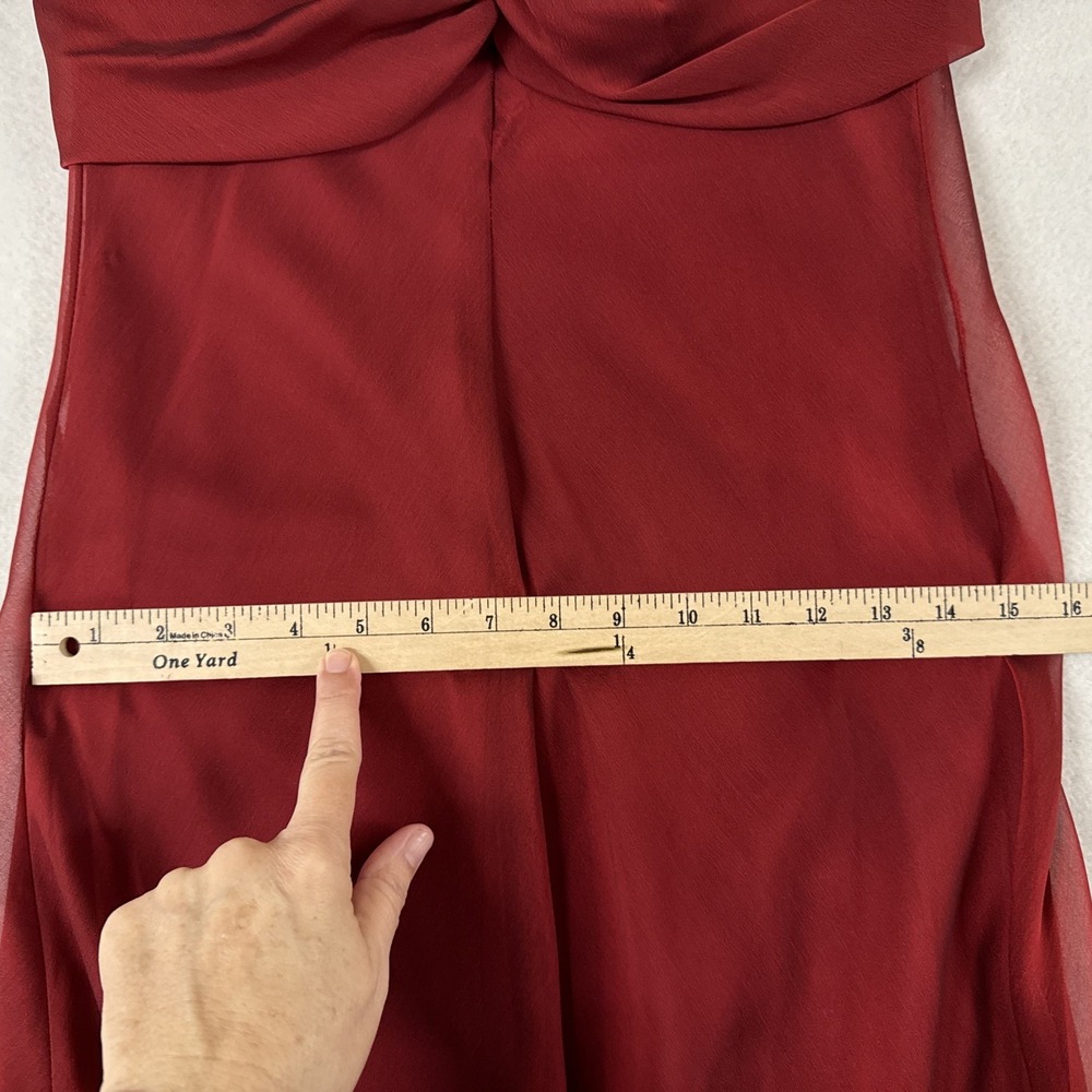 Vtg Y2K Red Slip Dress Ruched  Vamp‎ Romantic Goth 90s Whimsigoth SMALL Flaws - Picture 10 of 13